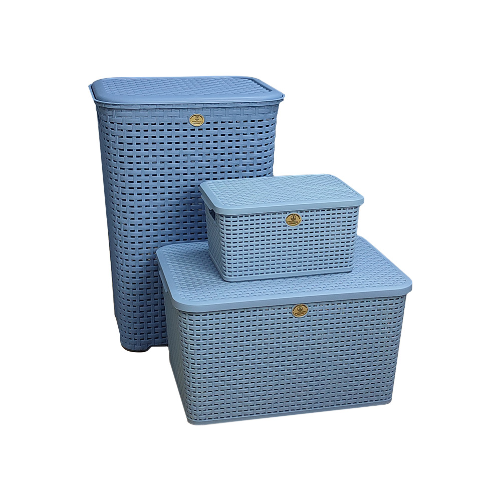 Kit 3 canastas rattan