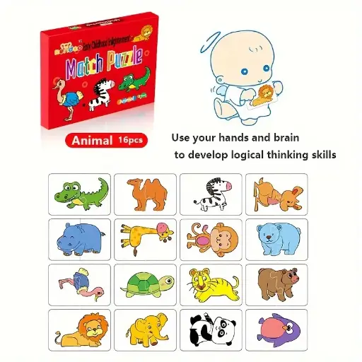 Rompecabezas de animales y frutas para niños