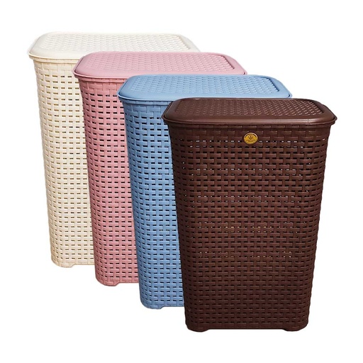 Cesto rattan con tapa para ropa