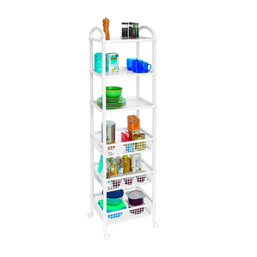 [ITH8190] Rack Organizador 3 Cestas y 3 Charolas