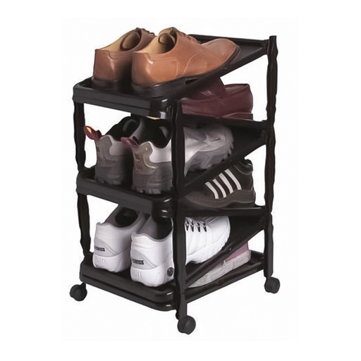 [ITHI146R0085] Zapatero Extensible Vertical 6 Pares Negro