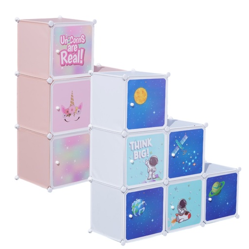 Juguetero organizador de 6 cubos modular